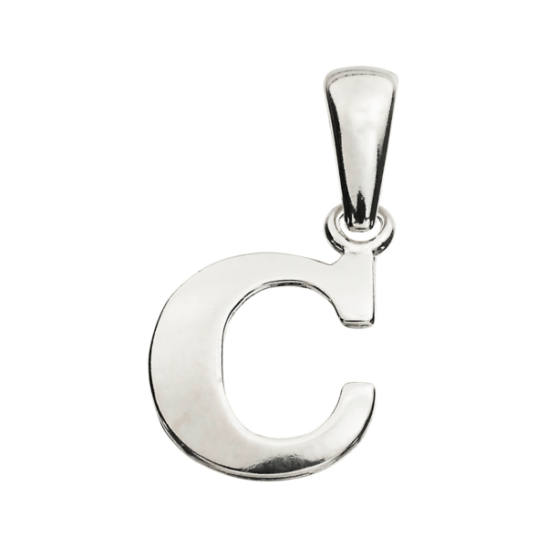 Silberanhänger Buchstabe C. Maße: 10 mm hoch.