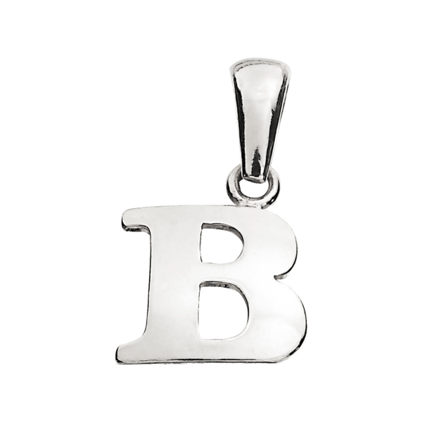 Silberanhänger Buchstabe B. Maße: 10 mm hoch.