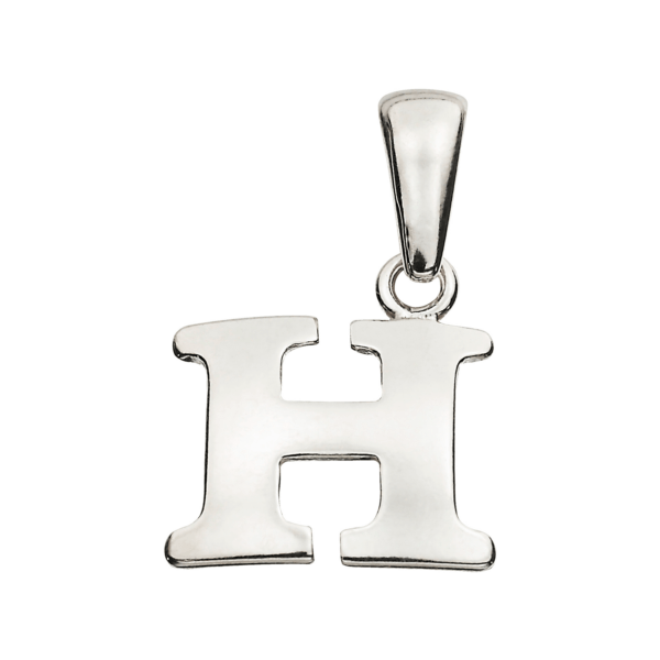 Silberanhänger Buchstabe H. Maße: 10 mm hoch.