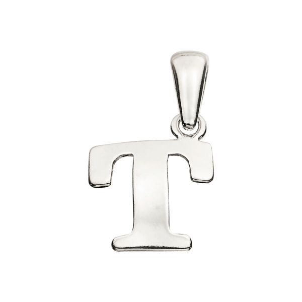 Silberanhänger Buchstabe T. Maße: 10 mm hoch.