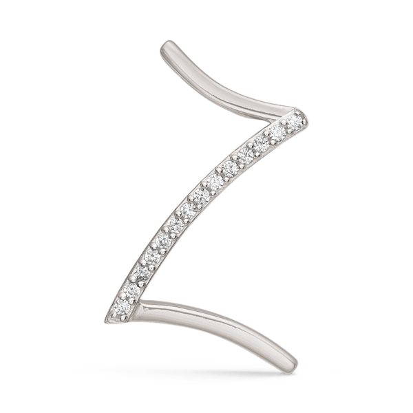 Buchstabenanhänger in Silber Z. mit facettierten Zirkonia. Abmessungen: 16 x 11 x 4 mm.