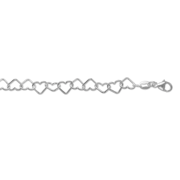 Silberarmband Herzen. Länge 21 cm.