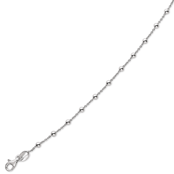Silberarmband mit rhodinierten Kugeln. Länge 17+4cm.