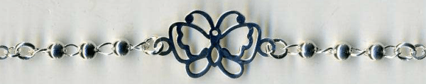 Silberarmband offener Schmetterling mit 2x3 Kugeln 17+4 cm.