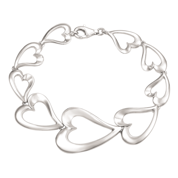 Herz-Silber-Armband. Länge 20 cm