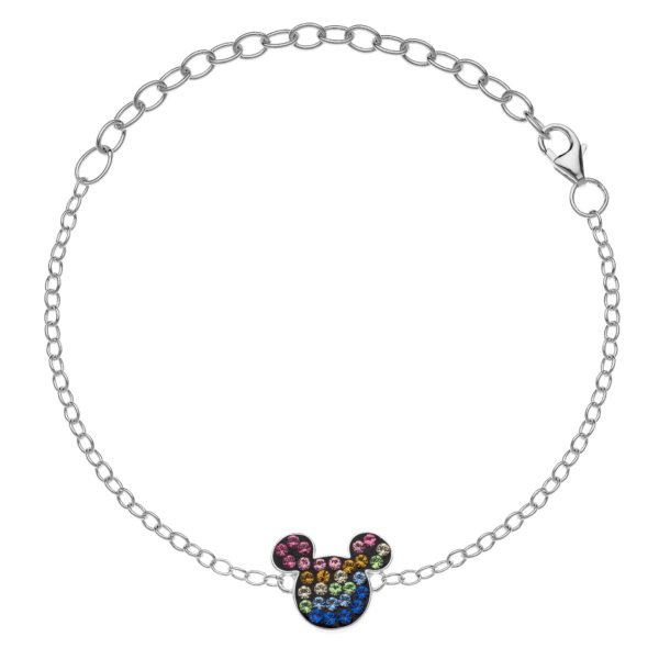 Silbernes Armband Mickey Mouse mit verschiedenen Farben. Länge 17 cm.