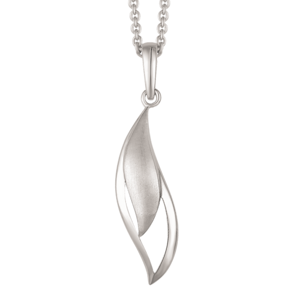Silberanhänger Doppelblatt Geschlossene Nahrung, offener Rohling