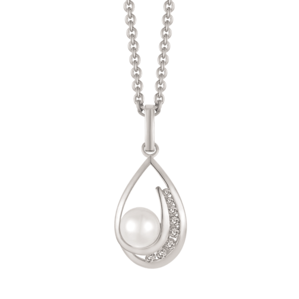 Silberner Halskettentropfen mit Süßwasserperle