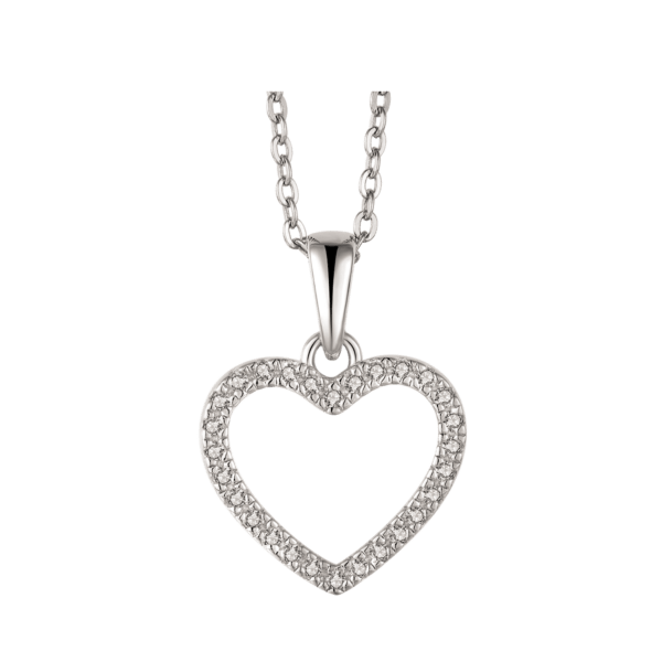 Silver Heart Halskette Herz mit Zirkonia Abmessungen: 12 x 13,5 x 1,8 mm