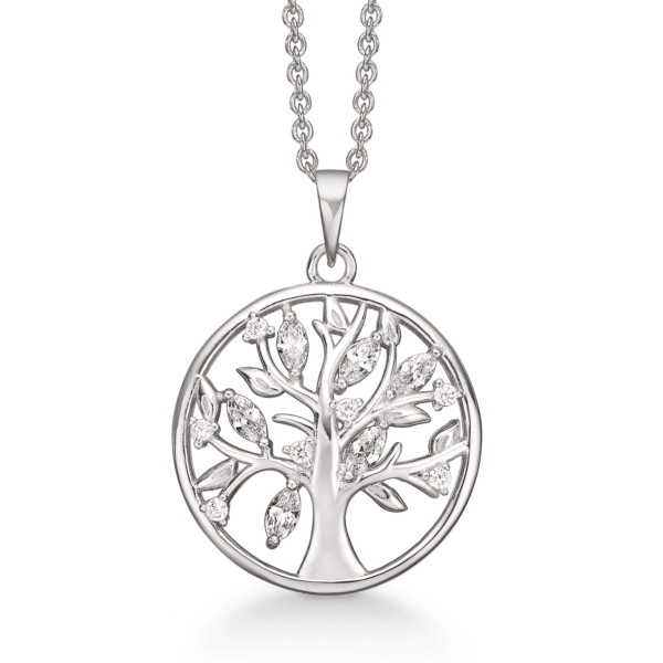 Arkandi Lebensbaum kette mit Zirkoniasteinen - 42-45 cm