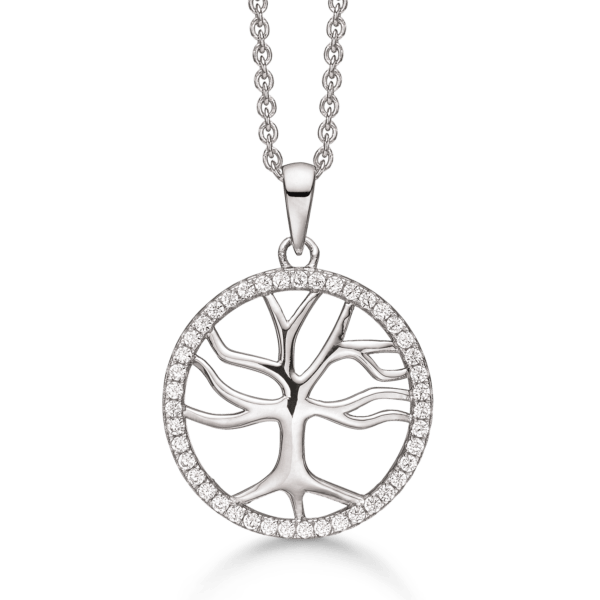 Arkandi Lebensbaum kette mit Zirkoniasteinen - 42-45 cm
