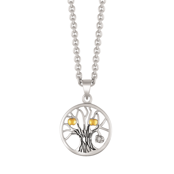 Lebensbaum Kette Silber mit Zirkonia Steinen