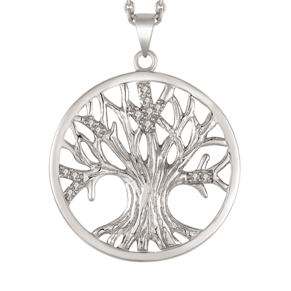 Lebensbaum Kette Silber mit Zirkonia "Baum des Lebens"