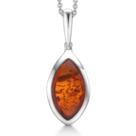 Bernstein kette silber