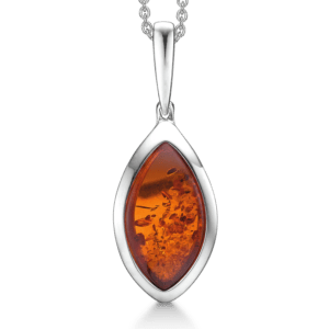 Bernstein kette silber