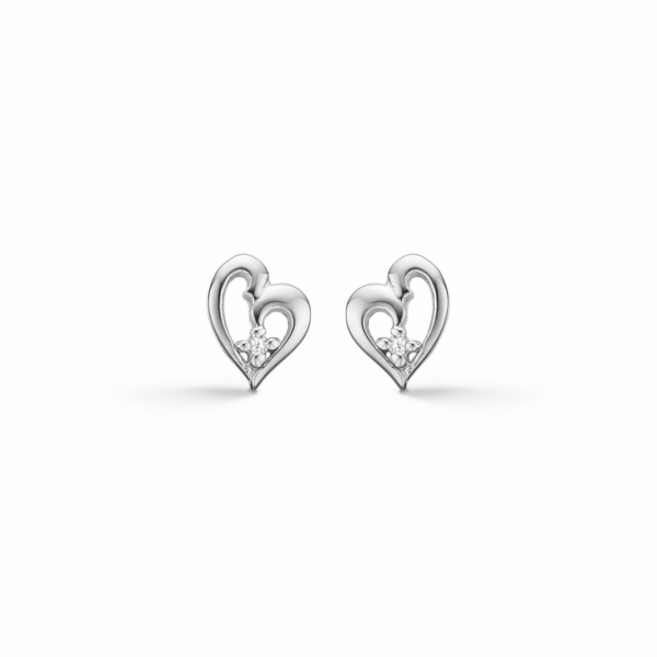 Arkandi-Herz-Diamant-Ohrringe in Silber