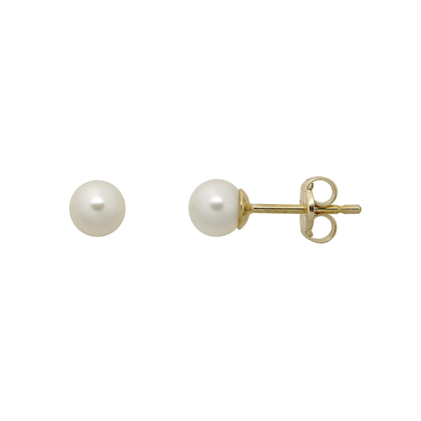 Perlenohrringe aus 14 Karat Gold in 4 mm.