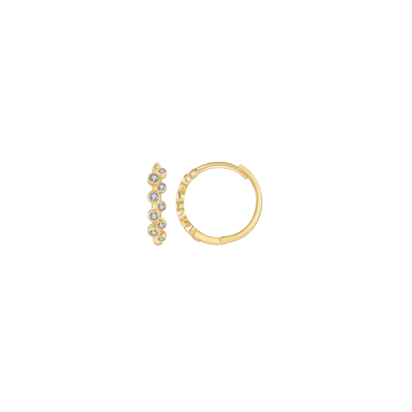 Creolen 8 Karat Gold, mit weißen Zirkonia-Steinen