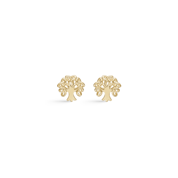 Arkandi Lebensbaum 8 Karat Gold ohrstecker - 6,36 x 6,55 mm.