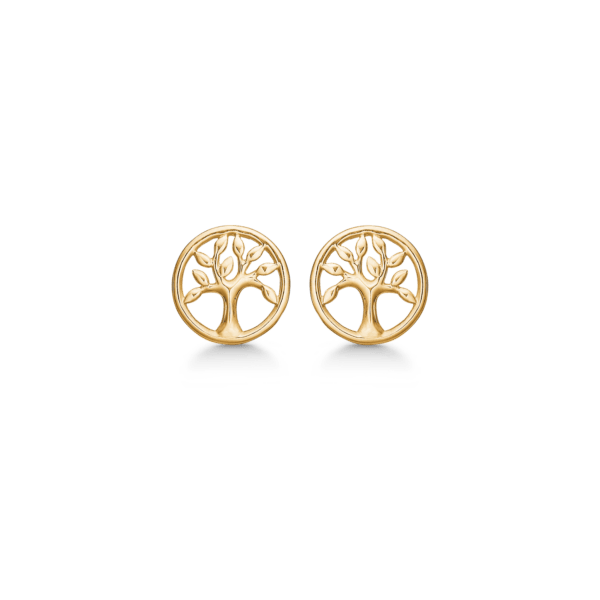 Lebensbaum 8 Karat Gold Ohrstecker - Ø7,5 mm