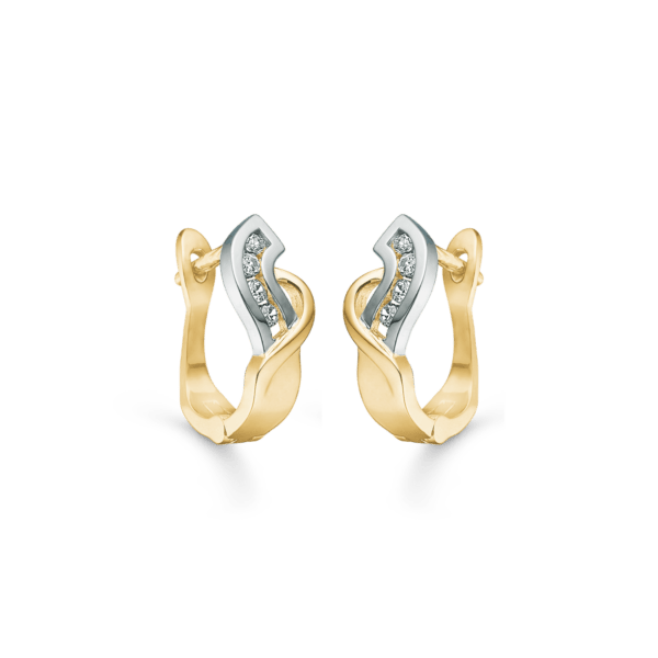 Arkandi Creolen in Gold & Weißgold 8 Karat, mit Zirkonia-Steinen