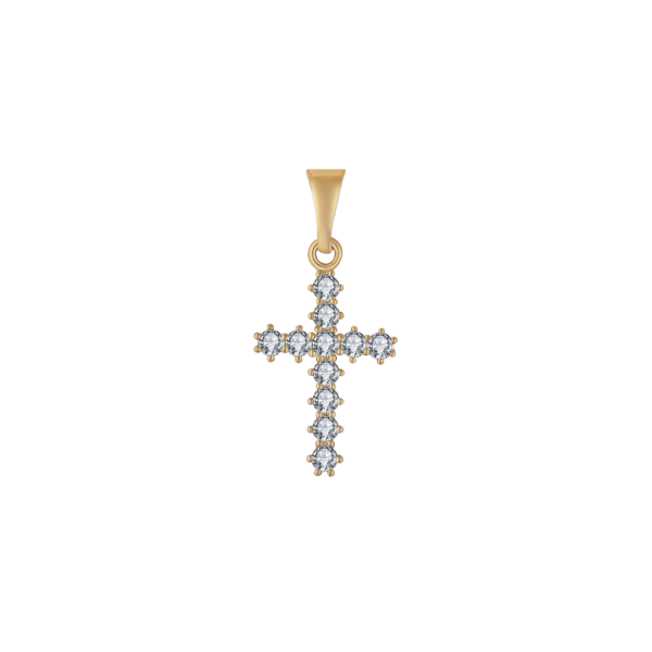 Kreuzanhänger aus 8 kt Gold, gefüllt mit Zirkonia