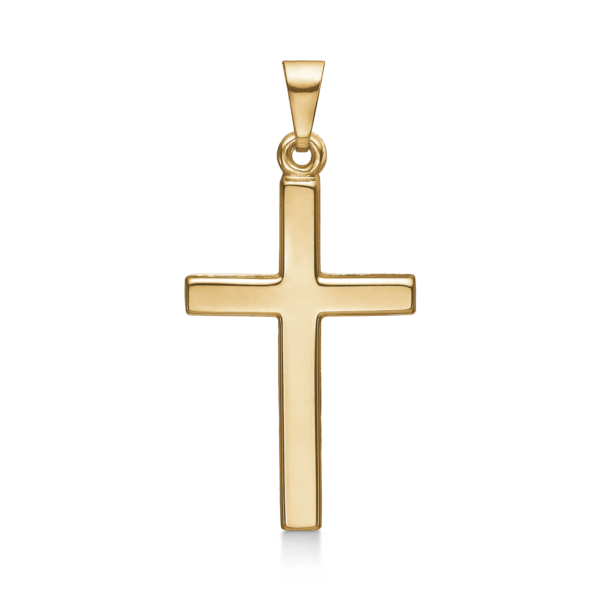14kt. Kreuz mit goldenem Anhänger. Abmessungen: 16 x 25 mm.