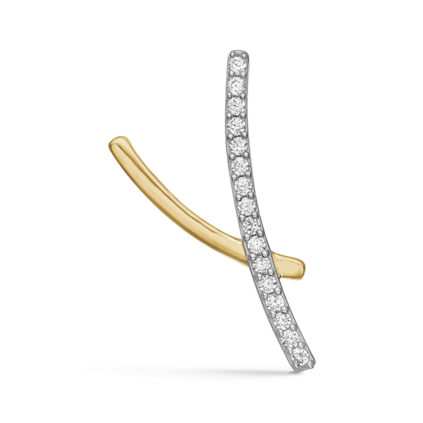 Buchstabenanhänger Gold Y mit facettierten Zirkonia.