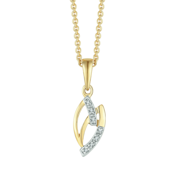 Doppelte längliche ovale Halskette aus 8 kt Gold mit Zirkonia