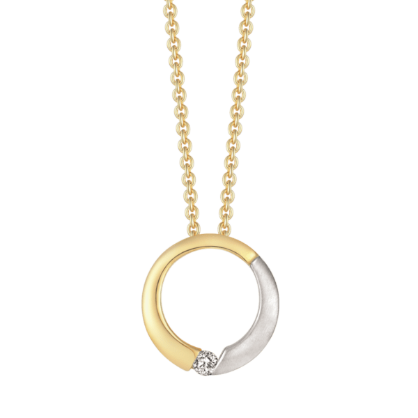 Circle 8 Karat Goldkette mit Rotgold und mattem Weiß