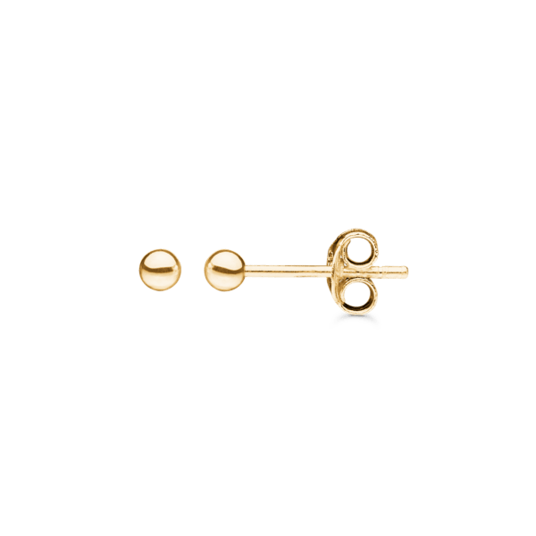 14kt. goldene Ohrringkugel. Maße: 3 mm.