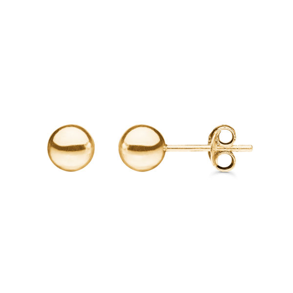 14kt. goldene Ohrringkugel. Abmessungen: 6 mm.