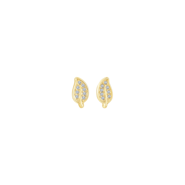 14 kt Blattgold-Ohrstecker mit 8 Zirkonia-Teilen