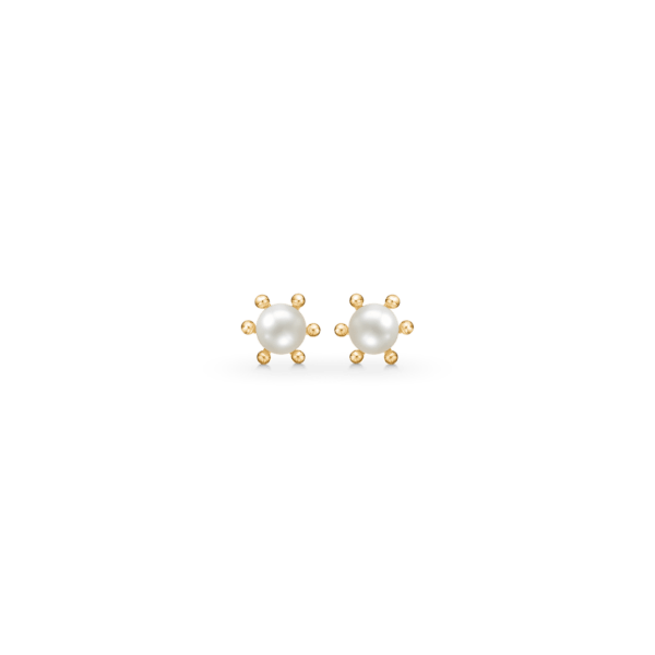 Perlenohrringe aus Gold 8 Karat mit Süßwasserperle 3 mm