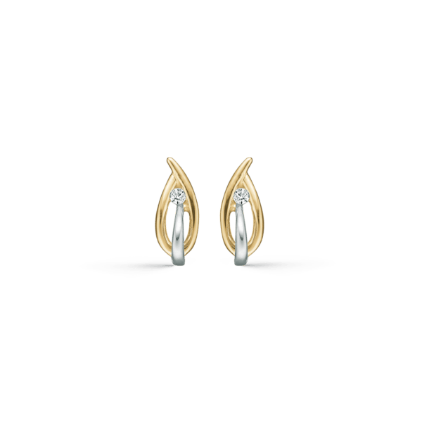 Arkandi Ohrringe aus Gold und Weißgold 14 Karat, mit Zirkonia-Steinen