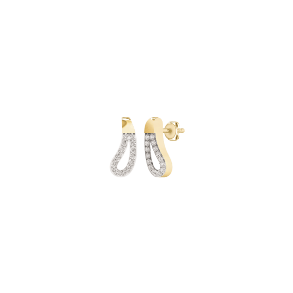 14 kt Goldohrstecker länglich oval mit Brillanten Brillant total 0,12 ct w/si