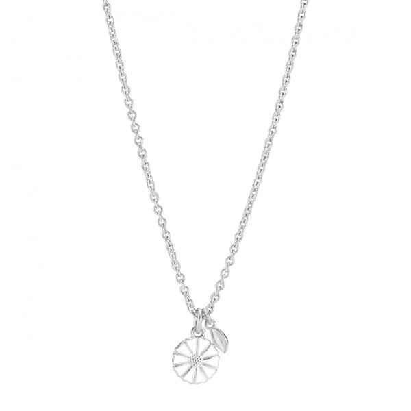 Lund Copenhagen Gänseblümchen-Halskette 9 mm mit Blatt 925