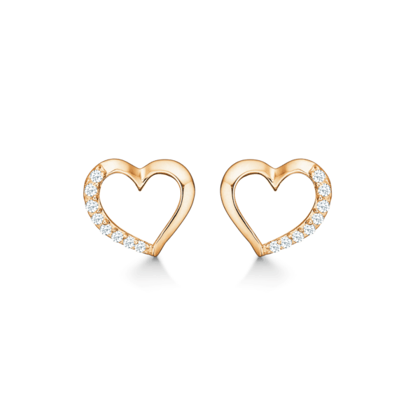Arkandi Herz-Ohrringe aus vergoldetem Silber mit Zirkonia-Steinen