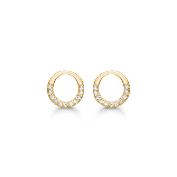 Kreisohrstecker vergoldet, mit Zirkonia Stein Ø8mm