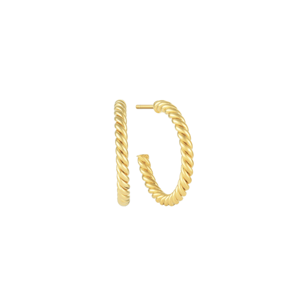 Halb Creolen gedrehtes Silber vergoldet