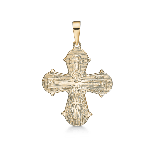 Dagmarkos-Anhänger Silber vergoldet, mit Vaterunser 19 x 21 mm.