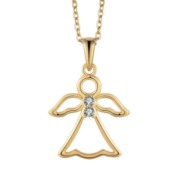 Engelkette, mit Zirkoniasteinen. Abmessungen: 16,5 x 15,8 2,4 mm