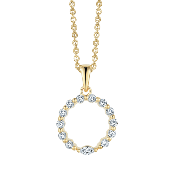 Circle vergoldete Halskette mit Zirkonia