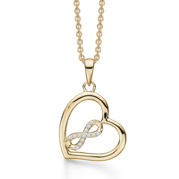 Arkandi Infinity Halskette vergoldetes Silber mit Zirkoniasteinen 42-45 cm