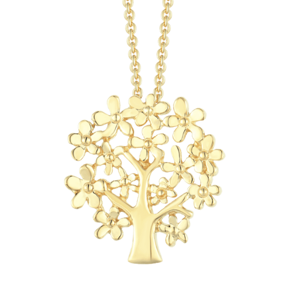 Lebensbaum Kette aus vergoldetem Silber, Länge 42-45 cm