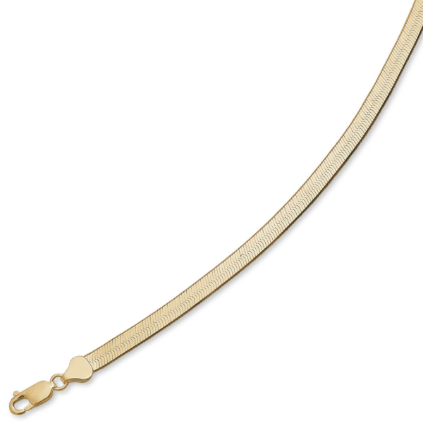 Silber-vergoldetes Herringbone-Armband glänzend 925er. 5,4 mm. 19cm. Länge 19 cm.