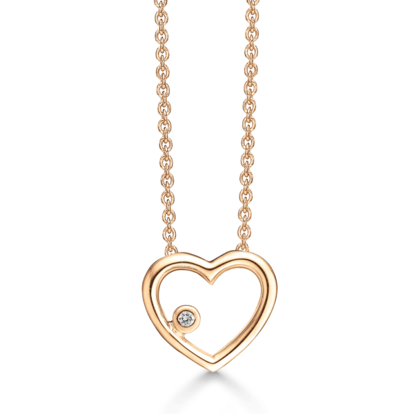 Støring Diamond Heart Halskette aus vergoldetem Silber 42-45 cm