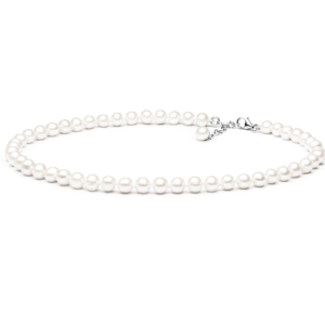 Perlehalskæde med runde ferskvandsperler FARW575-C