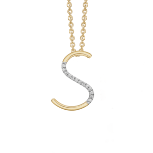 S bogstav halskæde guld med sten
