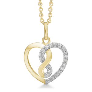 Støvring hjerte-evighedstegn Halskæde i 14 karat guld med zirkonia 76237049-14